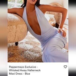 Peppermayo Light Blue Halterneck Maxi Dress